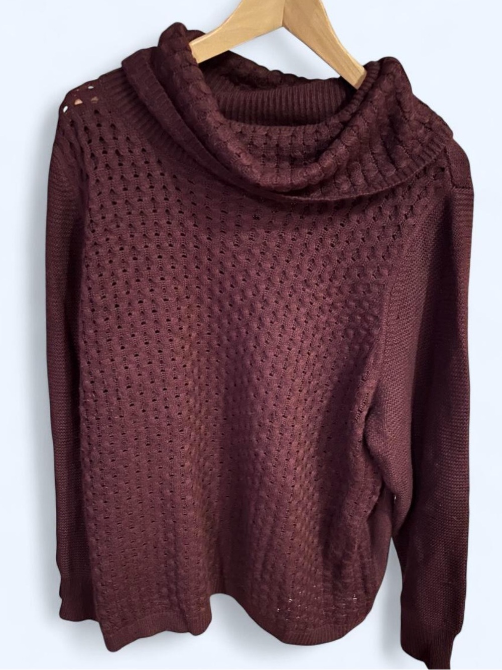 Women’s Cozy Cowl Neck Sweater - Plum